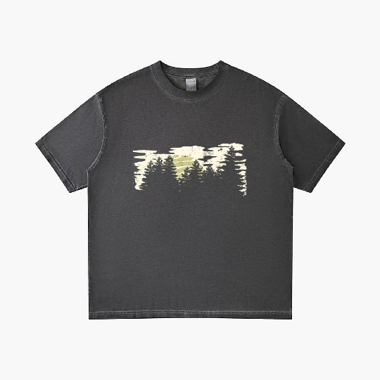 Dark Forest Nature Winter Vintage Gradient T Shirts