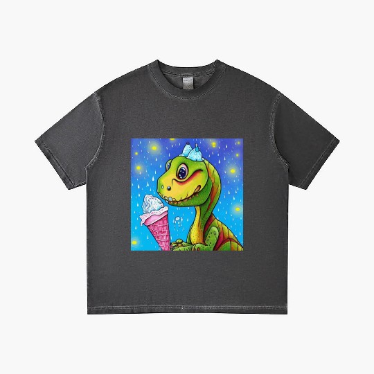 happy dinosaur love ice cream Gradient T Shirts
