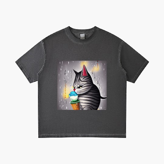 cut cat love ice cream Gradient T Shirts