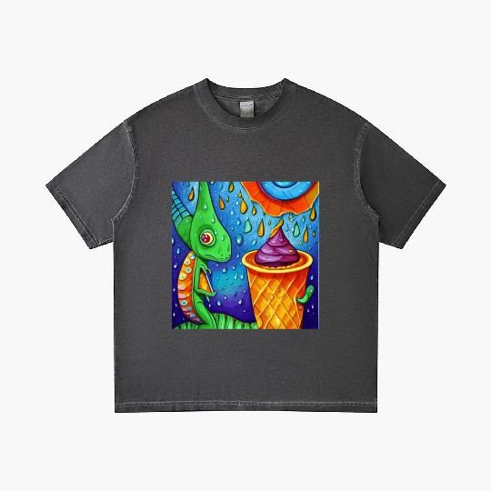 happy dinosaur love ice cream Gradient T Shirts