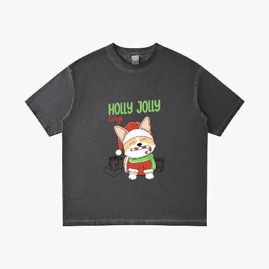Holly Jolly Corgi Gradient T Shirts