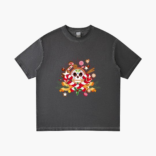 Gingerbread man Sugar Skull decor for Christmas Gradient T Shirts
