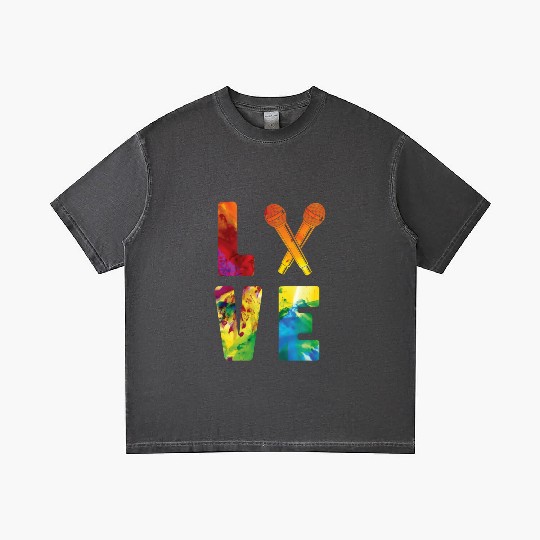 Karaoke Singer Microphone Vocalist Gradient T Shirts