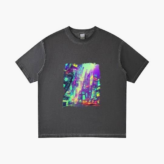 Cool Japanese World Japan Neon City Gradient T Shirts