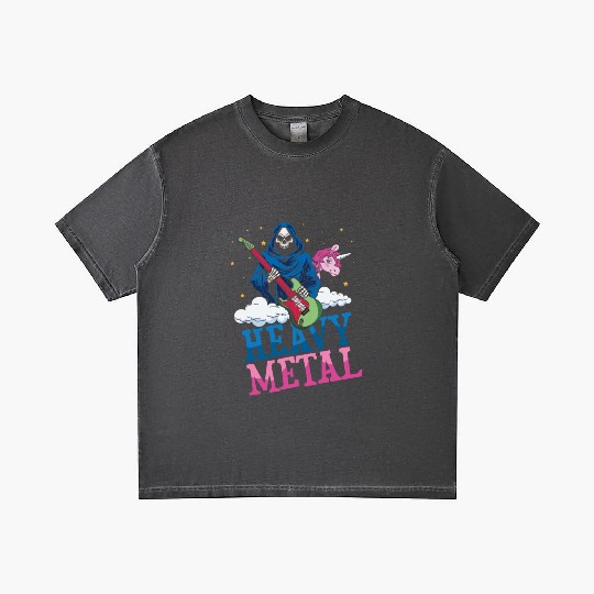 Grim Bone Unicorn Rainbow Metal Music Heavy Rock Gradient T Shirts