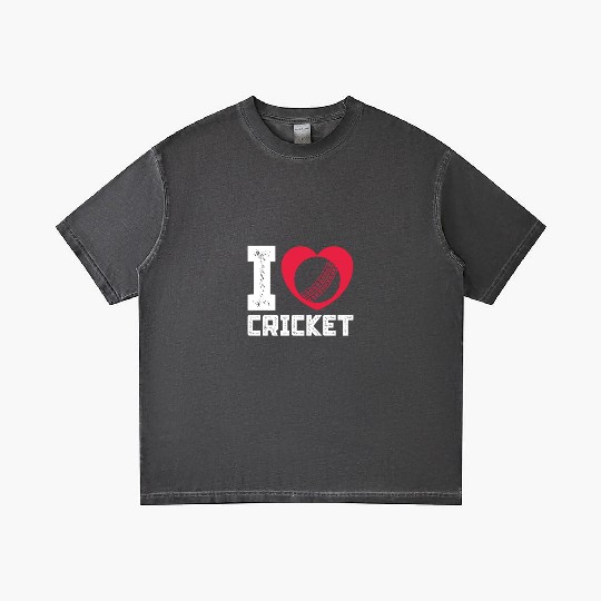 I Love Heart Cricket Gradient T Shirts