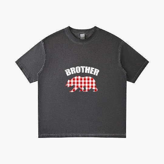 Brother Birthday Plaid Bear Gradient T Shirts