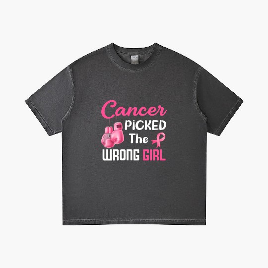 Cancer Picked The Wrong Girl Breast Cancer Gradient T Shirts