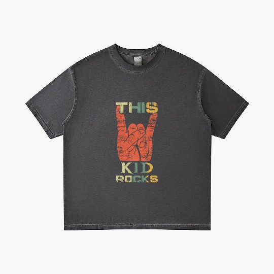 Vintage Rock Sign Rock Hand Metal Kid Gradient T Shirts