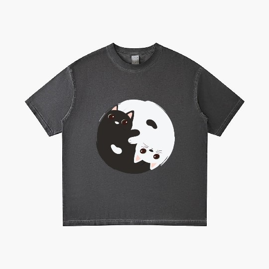 ying yang cat Gradient T Shirts