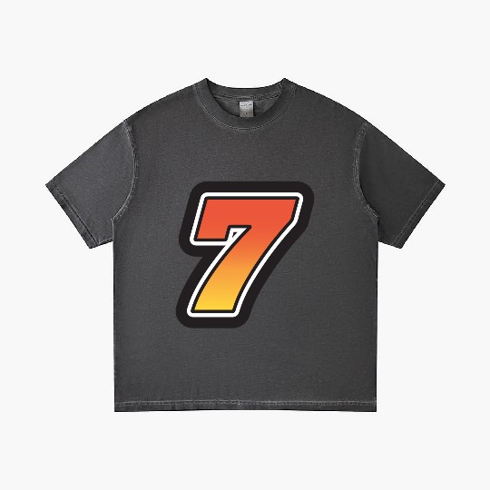 Number Seven 7 Gradient Yellow Orange 3 Stroke Gradient T Shirts
