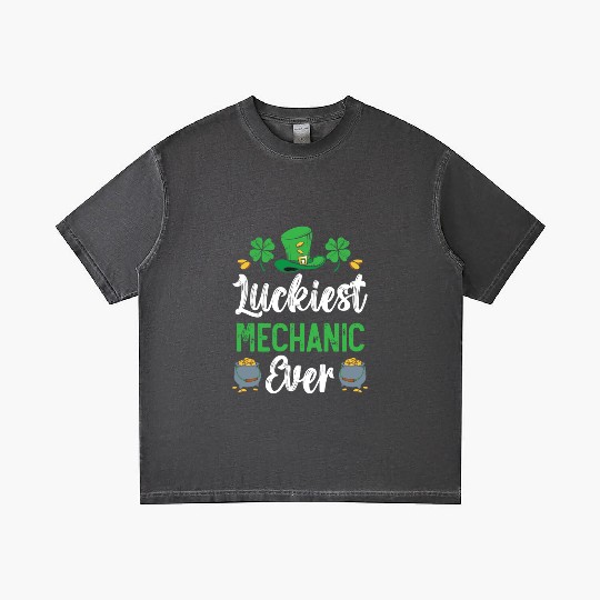 Luckiest Mechanic Ever St. Patrick's Day Gradient T Shirts