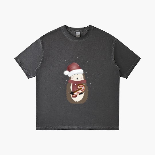 cute hedgehog for christmas with candy cane Gradient T Shirts