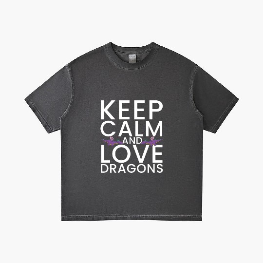 Keep Calm and Love Dragons Cool Fantasy Adventure Gradient T Shirts