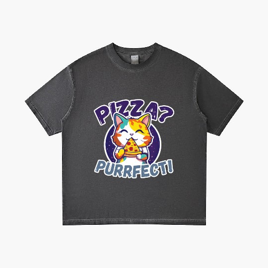 Pizza Purrfect Cat eating Pizza Gradient T Shirts