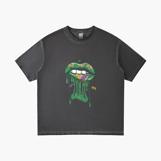 Bite Lips Festival Parade Beads Mardi Gras Gradient T Shirts