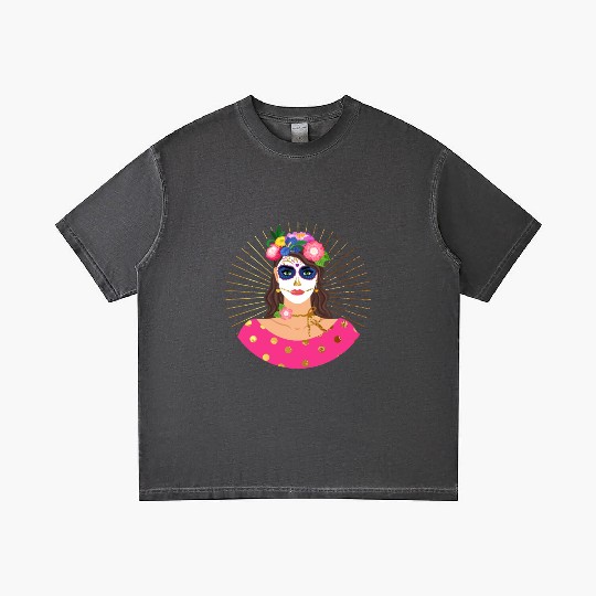 Dia De Los Muertos Gradient T Shirts, Little Girl Sugar Skull