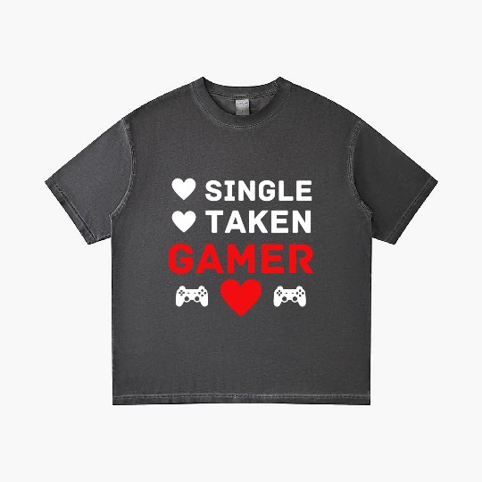 Single Taken Gamer Valentines Day Gaming Heart Gradient T Shirts