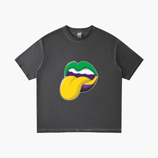 Tongue Lips Festival Parade Beads Mardi Gras Gradient T Shirts