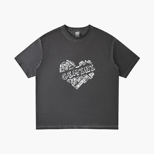 Gemini Heart Word Cloud Doodle Astrology Zodiac St Gradient T Shirts