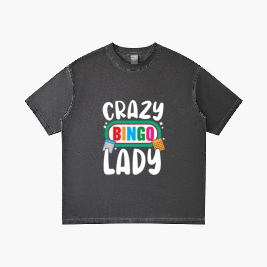 Crazy Bingo Lady Bingo Player Casino Lottery Gradient T Shirts