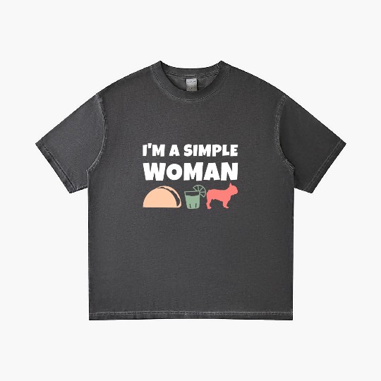 I'm A Simple Woman Tacos Tequila French Bulldog Gradient T Shirts