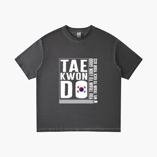 Taekwondo Gradient T Shirts, We Train Too Kick Your Ass Korea