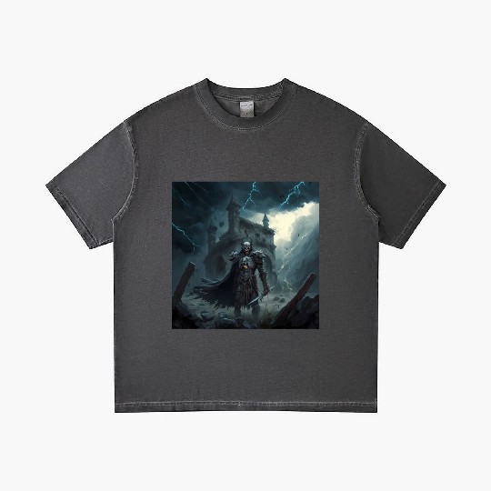 Death Knight in Thunderstorm Gradient T Shirts
