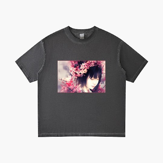 japan girl portrait sakura blossom Japan wallart Gradient T Shirts