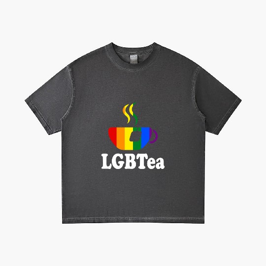 LGBTea Funny Teacup Rainbow Pride Month Gay Tea Lo Gradient T Shirts