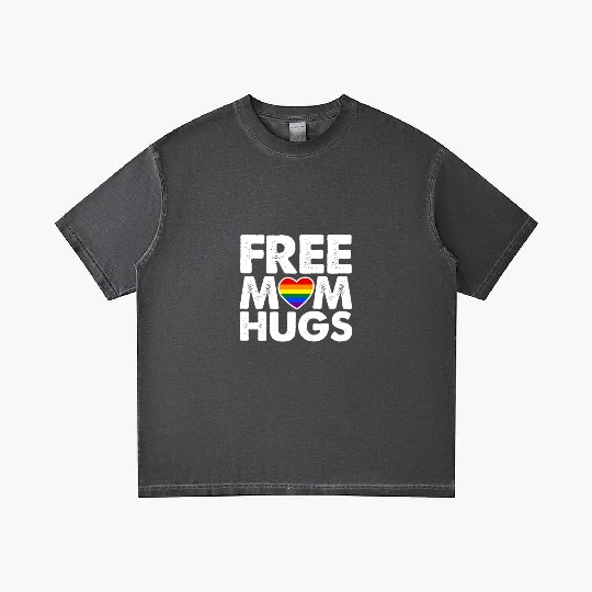 Free Mom Hugs, LGBT Rainbow Heart Gradient T Shirts