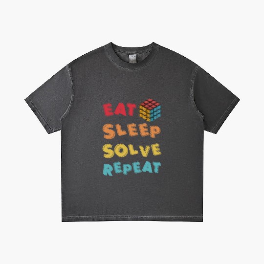 Eat Sleep Solve Repeat Math Speed Cubing Genie Gradient T Shirts