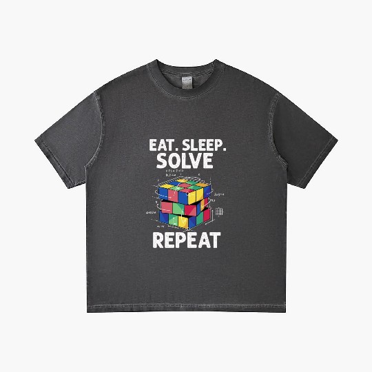 Eat Sleep Solve Repeat Math Speed Cubing Genie Gradient T Shirts