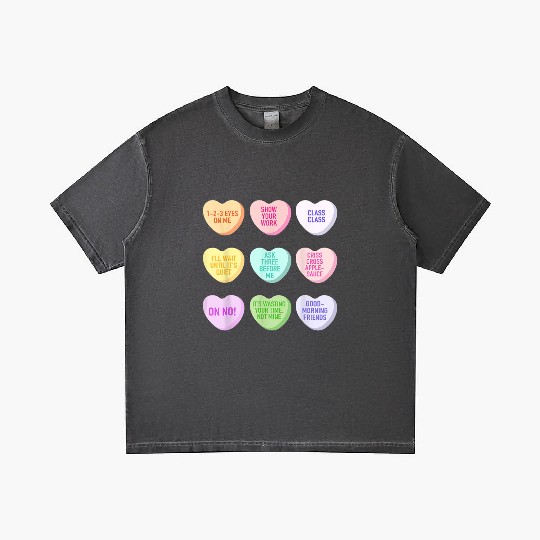 Teacher Valentines Day Conversation Heart School Gradient T Shirts