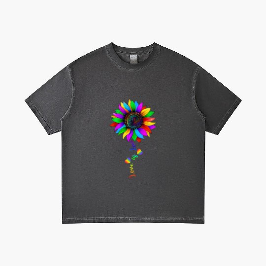 Sunflower Rainbow Love Is Love LGBT Lesbian Gay Gradient T Shirts