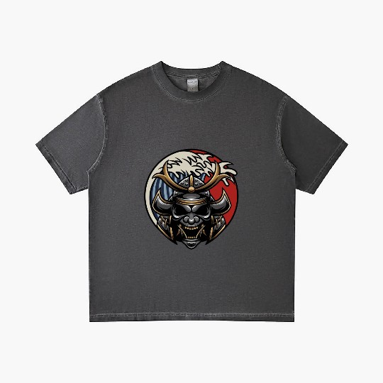 Samurai japan graphic grey mask Gradient T Shirts