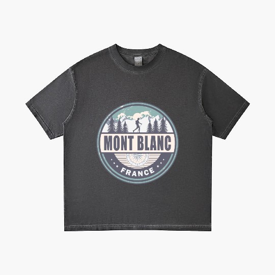 Mont Blanc France French Alps Vintage Hiking Gradient T Shirts