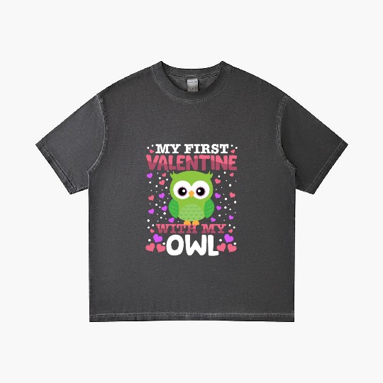 My First Valentine With My Owl Animal Heart Couple Gradient T Shirts