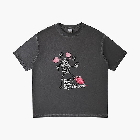 Don't Play With My Heart Skeleton Valentine's Day Gradient T Shirts