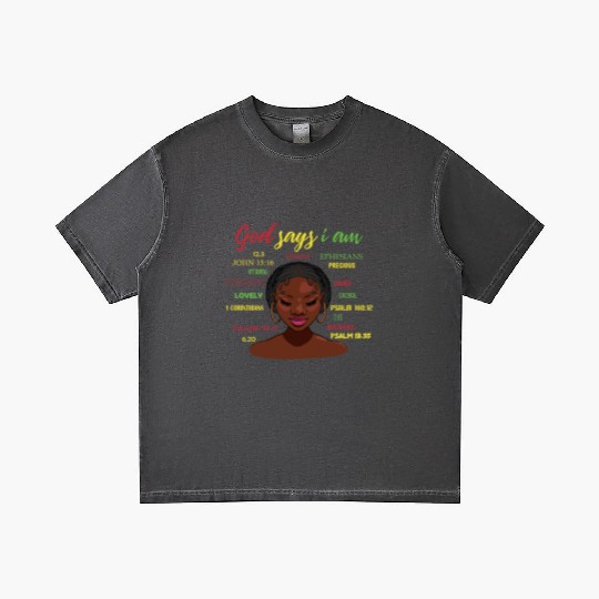 African American Girl God Says I Am Black Pride Gradient T Shirts