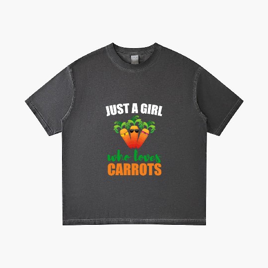 Just A Girl Who Loves Carrots Funny Vegetable Love Gradient T Shirts