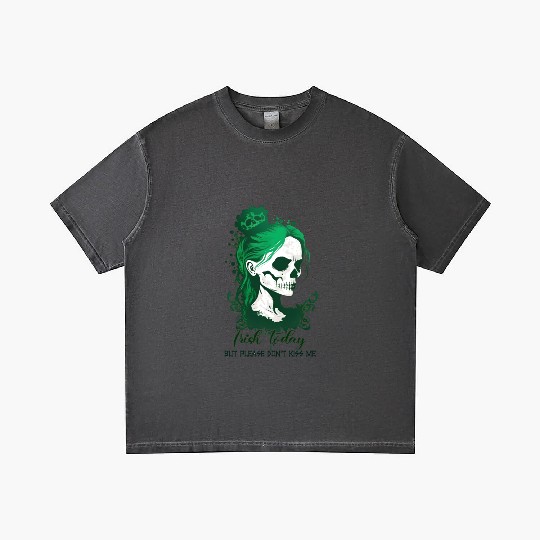 Womens St Patricks Day Irish Skull Green Shamrock Gradient T Shirts