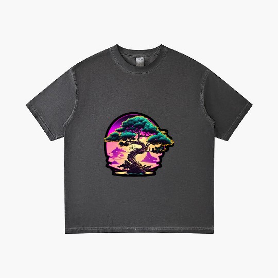 Synthwave Bonsai Tree Gradient T Shirts