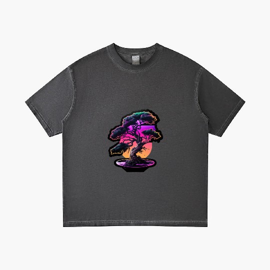 Synthwave Bonsai Tree Gradient T Shirts