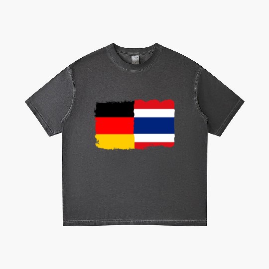 Thailand Flag Germany Flag Half Thai Half German Gradient T Shirts