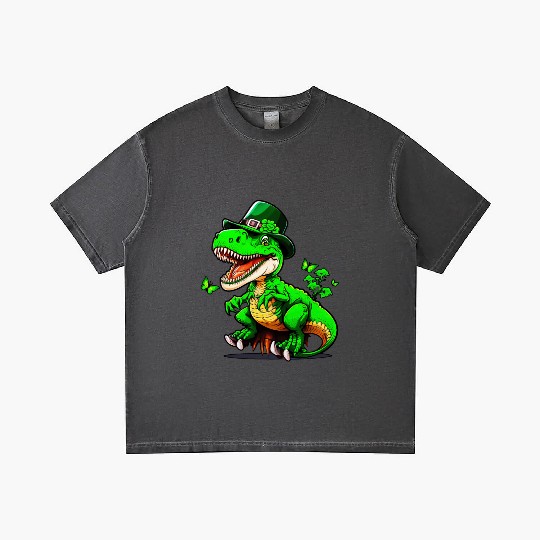 St. Patrick Day T-rex Dinosaur With Hat Gradient T Shirts