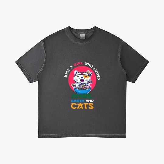 Just a girl who loves anime ramen and cats Gradient T Shirts