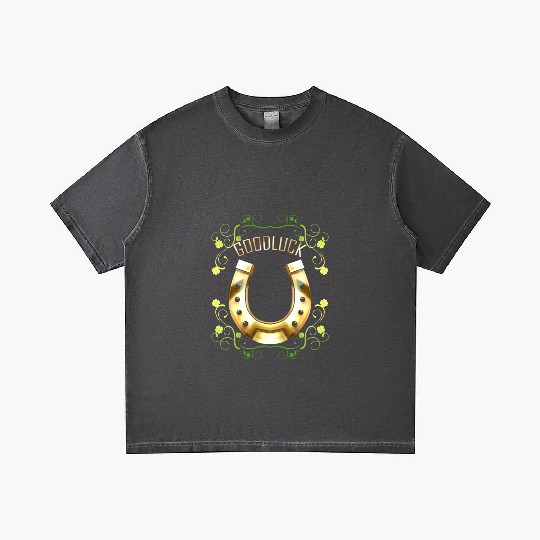 Good Luck With A Golden Horseshoe For Irish St Gradient T Shirts