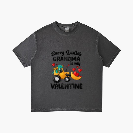 Grandma Is My Valentine Dino Construction Truck Gradient T Shirts