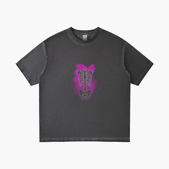 Neon Skeleton Rib Cage Gradient T Shirts
